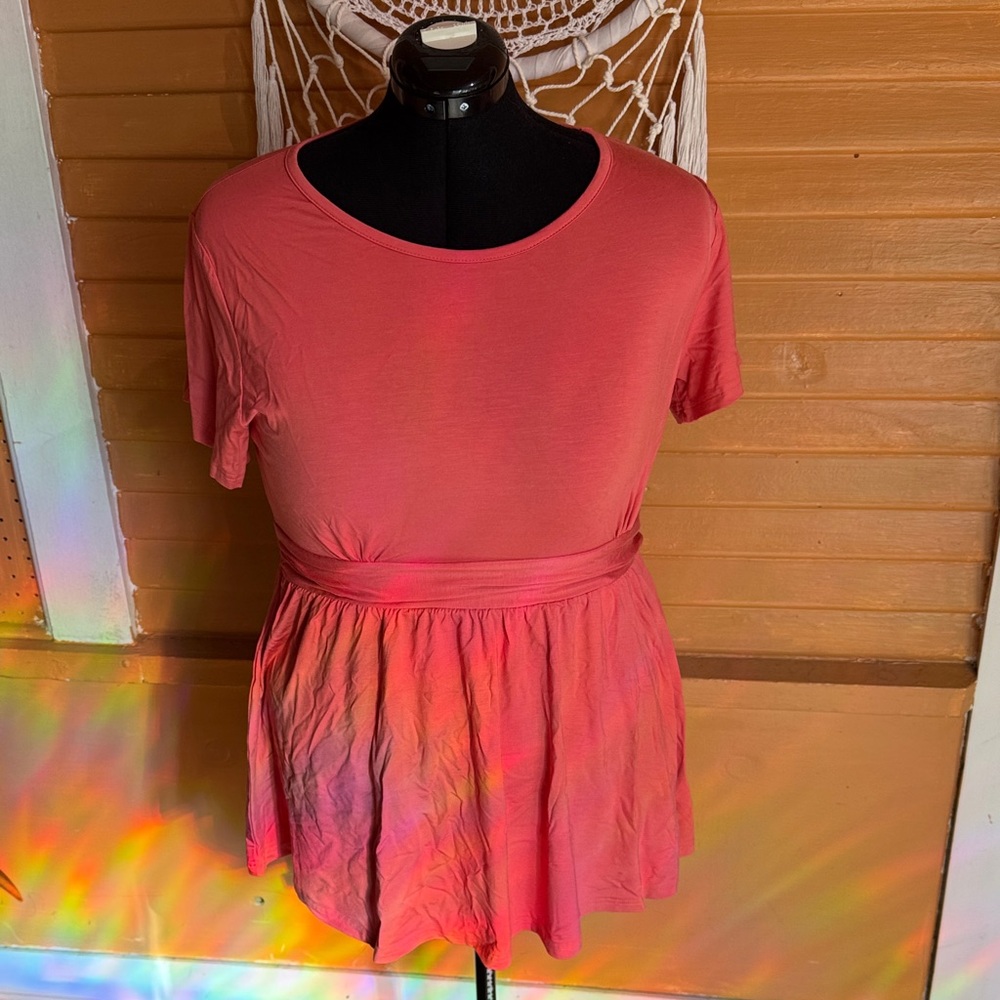 Women's Pink Short Sleeve Maternity Top